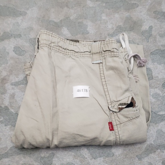 Vintage Levis Pants Womens Large Tan Low Slouch Cargo Pockets Y2K - Picture 15 of 15